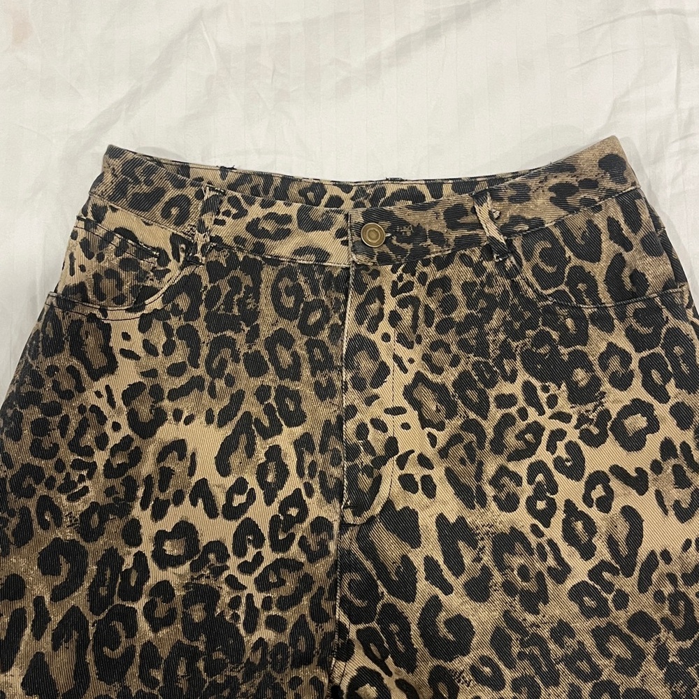 Cider Tan and Black Leopard Print Jeans - Picture 2 of 4